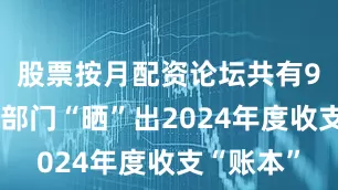 股票按月配资论坛共有97个中央部门“晒”出2024年度收支“账本”