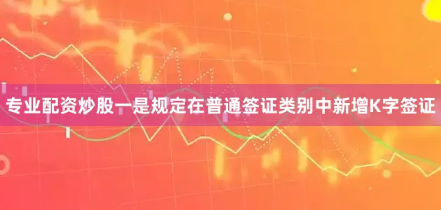 专业配资炒股一是规定在普通签证类别中新增K字签证